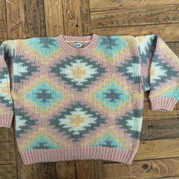 VTG 90's Pastel Wool Blend H&M Hennes & Mauritz Sweater, Sz: Small. #12 - Picture 3 of 4